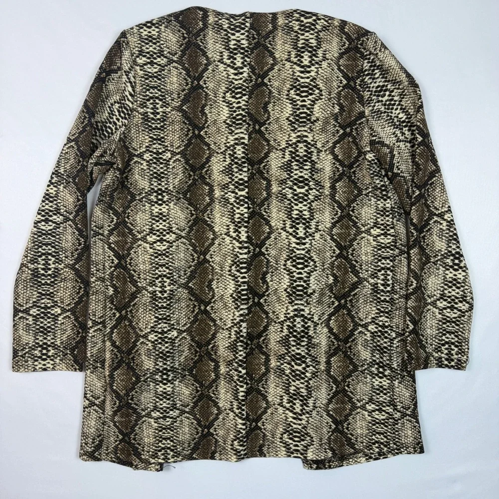 SHEIN Jacket‎ Kids 10Y Brown Snakeskin Print Open Front Longline Lightweight